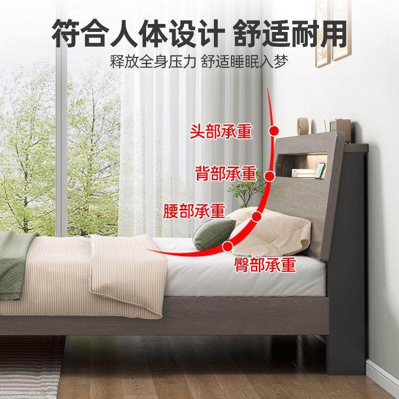 米现出代简约实木床家CPX用主卧人双床1.8x2租屋多用单人床1.2米