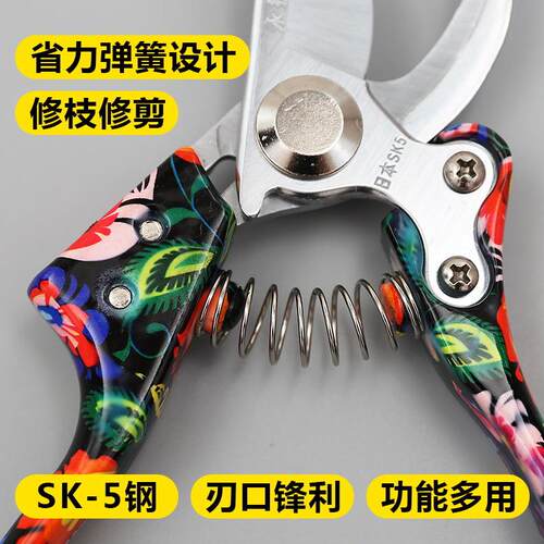 永扩V10印花柄修枝剪剪枝果树修枝剪园艺剪树枝园林省力修花枝剪