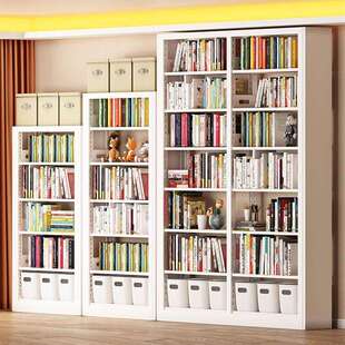 加厚图书馆钢制书架落地置物架儿童书柜绘本架客厅简约铁艺储物架