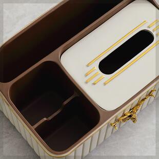 客厅纸巾盒收纳盒一体多功能收纳抽纸盒家用茶几遥控器收纳储物盒