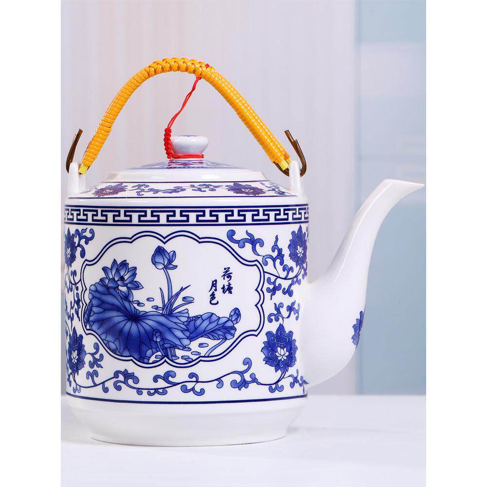 大容量陶瓷茶壶景德镇青花瓷冷水壶大型冷水壶夏季家用茶水壶防爆