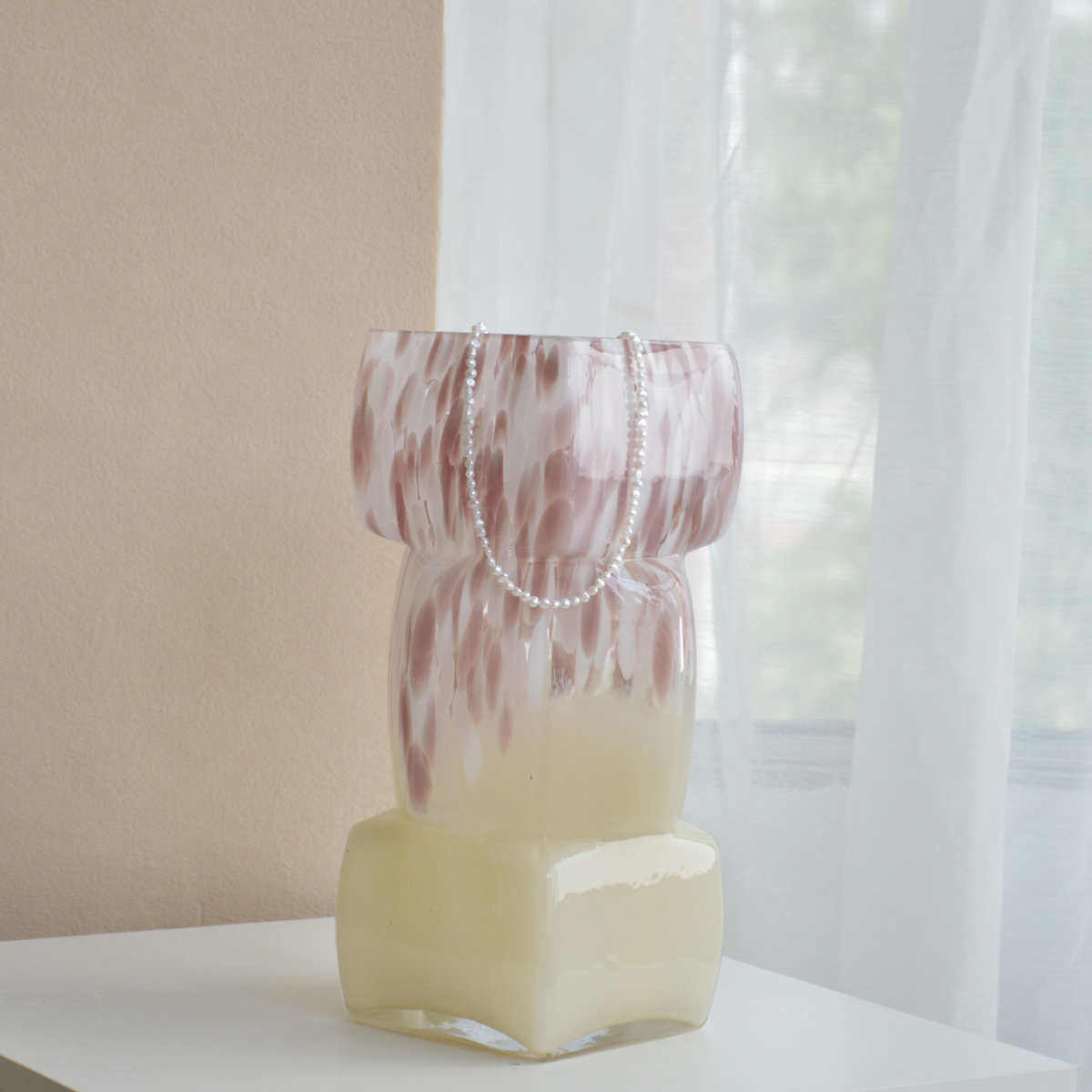 创意几何中古玻璃花瓶摆件轻奢高级感客厅桌面水养插花装饰品花器,家居饰品,花瓶,淘宝优惠券,粉丝福利购,淘宝优惠卷