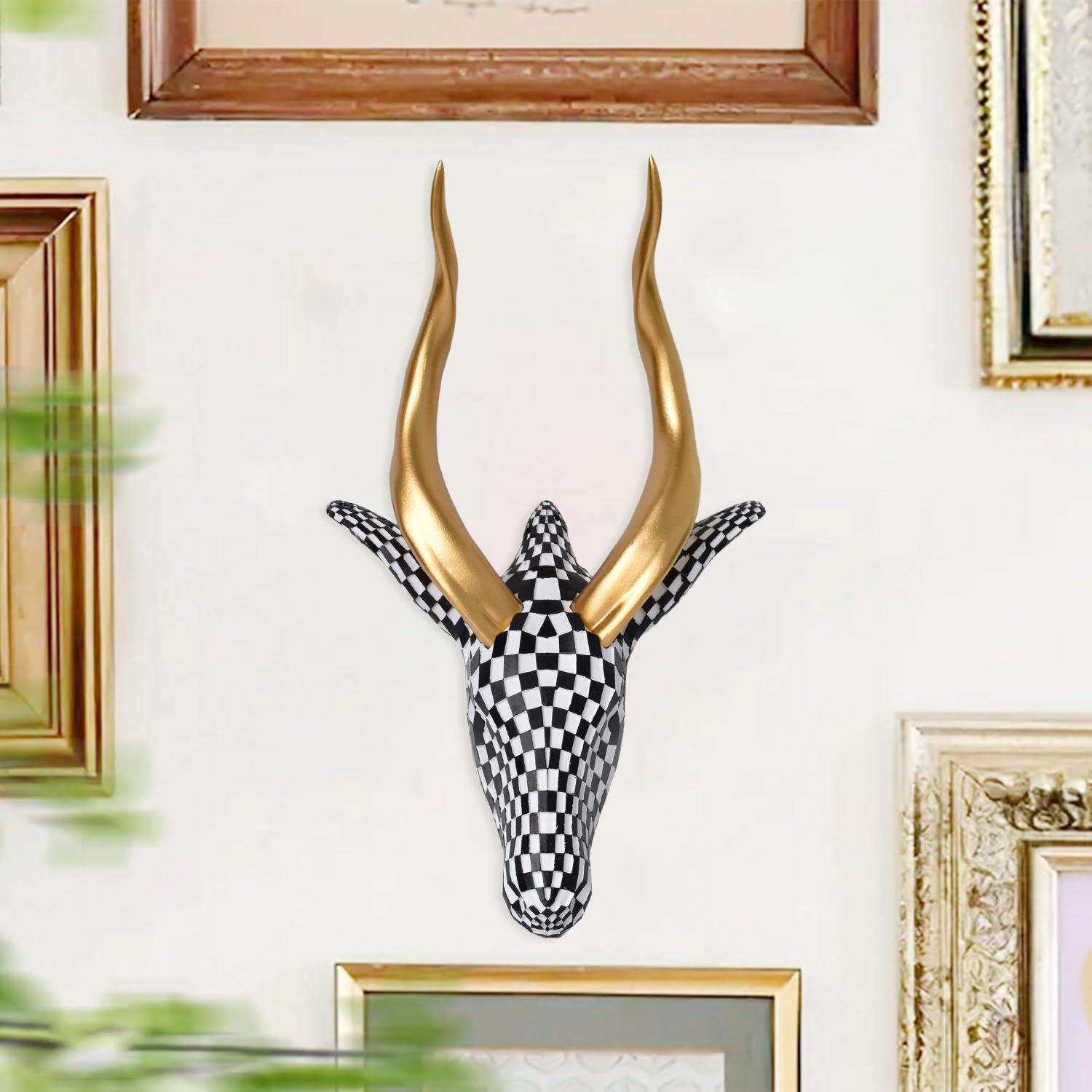 跨境新款马赛克羚羊大象犀牛壁挂雕像创意摆件家居客厅装饰工艺品