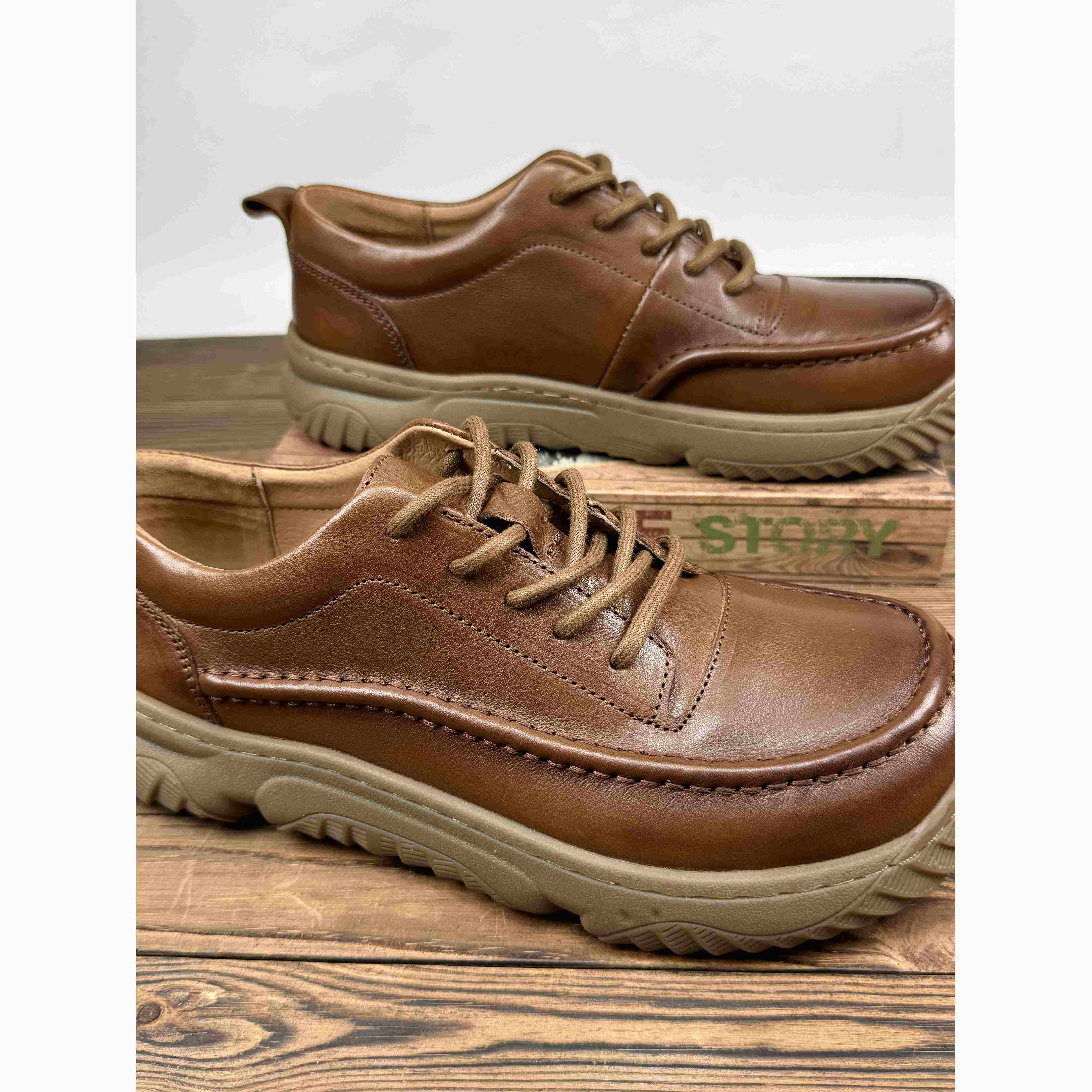 潮牌2025秋季新款真皮牛皮男鞋牛筋底耐磨防滑软底软面西装休闲鞋