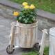 小推车园艺花盆覆古花盆阳台多肉盆家用木质圆形大号月季 种植花盆