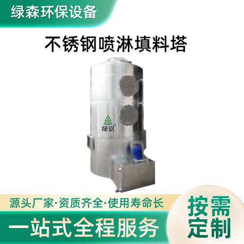 不锈钢喷淋空调填料工业酸雾废气粉尘处理设备耐酸碱消臭洗涤塔