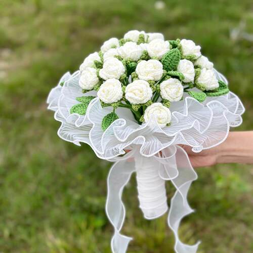 手工编织花束新娘手捧花高级领证花多头玫瑰成品送女友闺蜜礼物