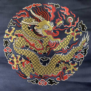 汉服辅料补子仿云锦团龙补子盘龙武官文官一品靠垫抱枕坐垫旗帜旌