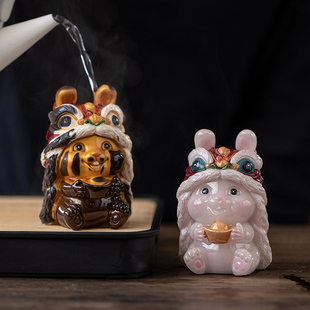 创意变色兔子茶宠摆件精品茶盘茶台饰品功夫茶具茶道茶玩茶桌配件