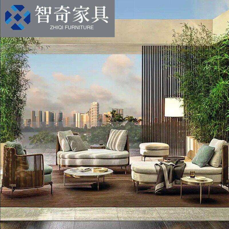 户外休闲沙发休闲别墅花园庭院竹藤桌椅室外双人藤编简易家具组合