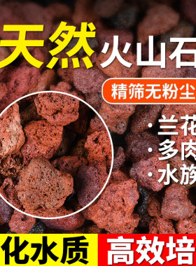 天然火山石红色火山岩颗粒水族鱼缸石材料过滤水垫底造景多肉铺面