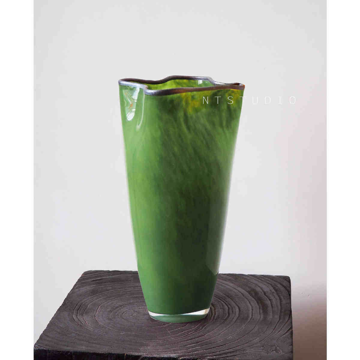 中古养花器草复古绿色中式客厅琉璃水花瓶手工中式新四叶新卧室,家居饰品,花瓶,淘宝优惠券,粉丝福利购,淘宝优惠卷