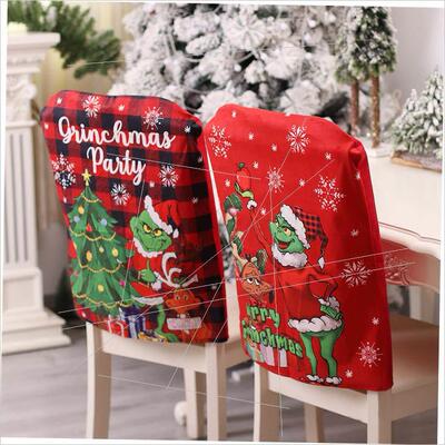 Christmas Grinch chair cover Green Jay dining chair cover