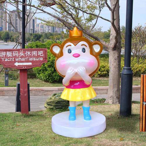钢创意卡通动生20240608肖猴子物庭院商场门店儿游乐园装饰摆件玻