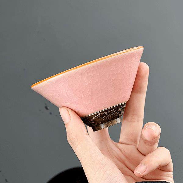 冰花汝窑粉斗笠杯主人杯陶瓷品茗茶杯开 片可养线 线高端功夫茶具,餐饮具,茶杯,淘宝优惠券,粉丝福利购,淘宝优惠卷