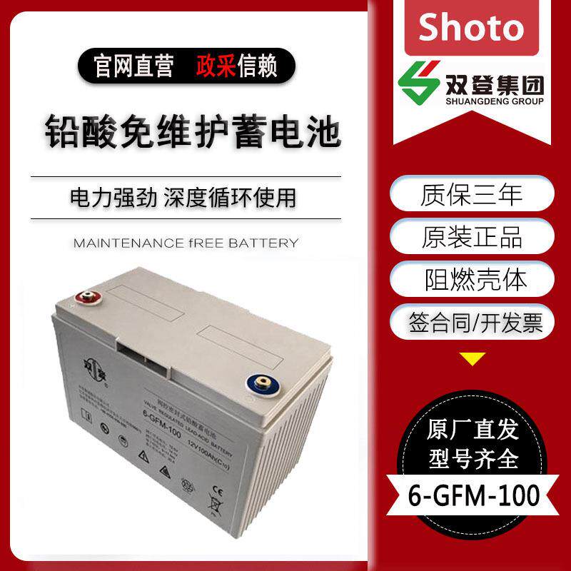 双登蓄电池12V100AH 铅酸免维护蓄电池6-GFM-100通讯基站直流屏用