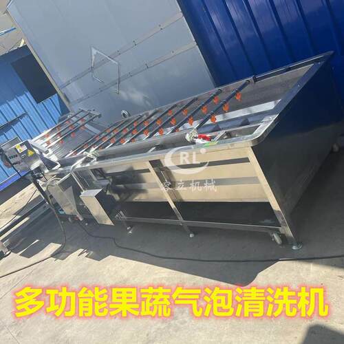 气泡冲浪式豆角清洗机喷淋式辣椒茄子冲洗设备黄花菜秋葵漂烫机