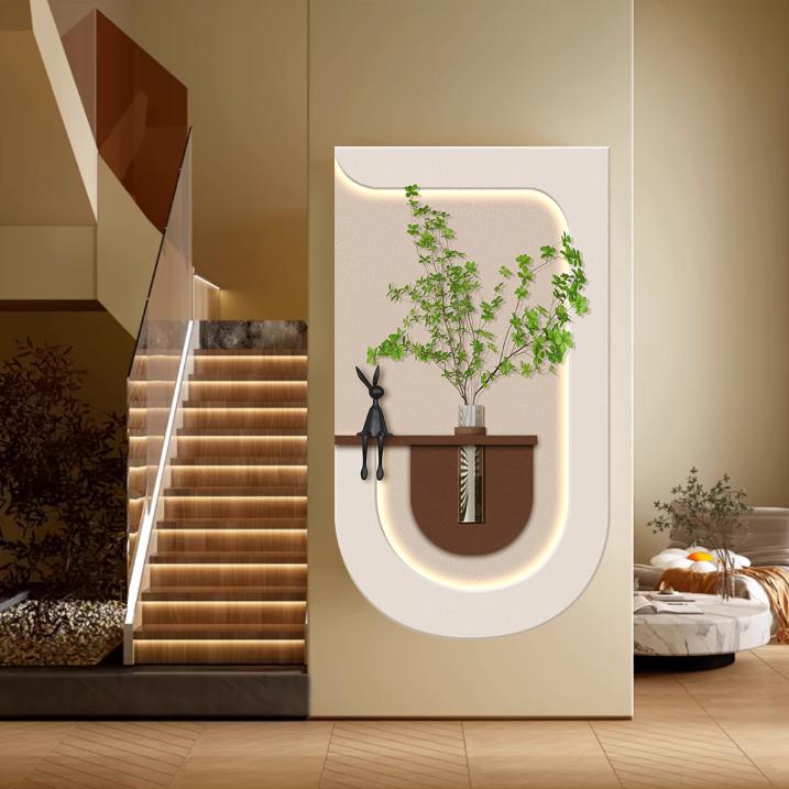植挂画入户款装饰画墙书房高端壁灯绿背景玄关新款新款水培客厅20