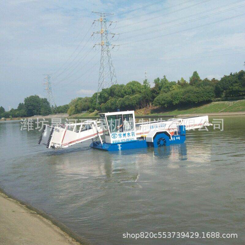 水花生打捞船水库人工湖自动清洁垃圾船全液压河道清理割草船