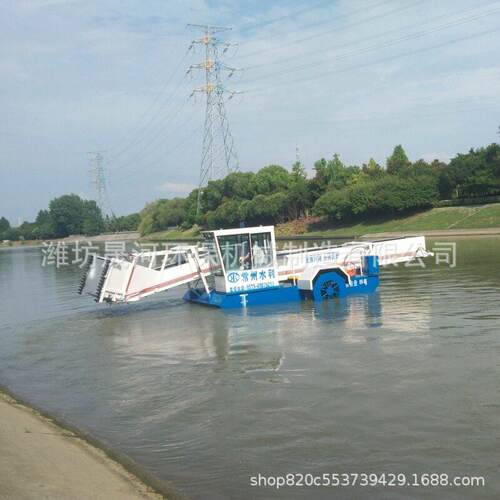 水花生打捞船水库人工湖自动清洁垃圾船全液压河道清理割草船