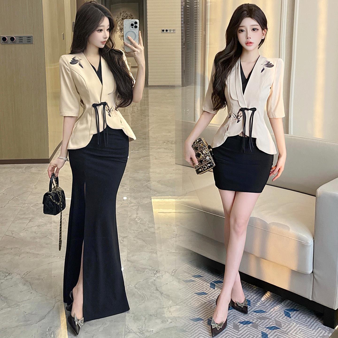 夜场公主迎宾佳丽礼服裙套装高端会所女服务员制服技师工作服