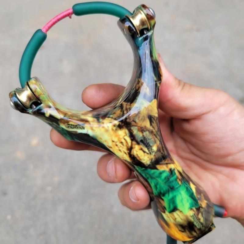 全新天罡滑轮弹弓精准打鱼射鱼速射不锈钢鱼鳔专用过顶弹弓