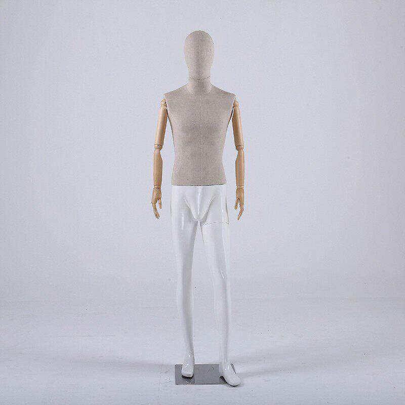 华美男全身模特道具衣架服装店橱窗实木活动手高档包布人台展示架