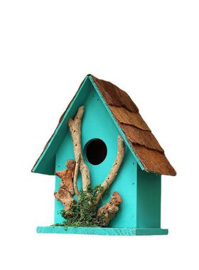 鸟木窝花园院庭艺院园户外景观实阳F86956SM台子布置装饰摆件鸟屋