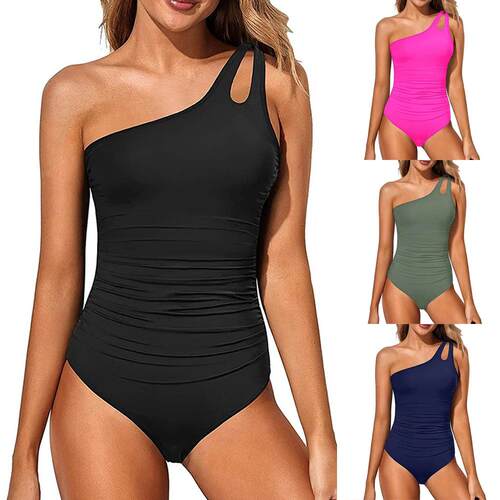 Womens One Shoulder Slim Fit Jumpsuit Swimsuit Stylish