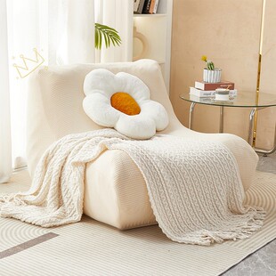 北欧榻榻米单人沙发套罩阳台毛毛虫沙发防尘罩休闲懒人盖巾玉米粒