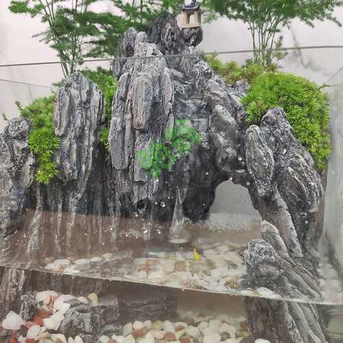 yut流水版鱼缸造景全套生态小型客厅桌面装饰水草缸真植物造景水