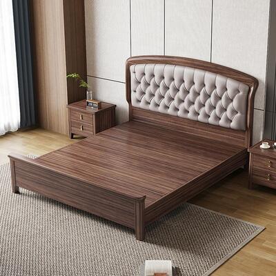 1米8tb-73306床双人实木主卧2025年新款新储中式乌金木可纳的厢收