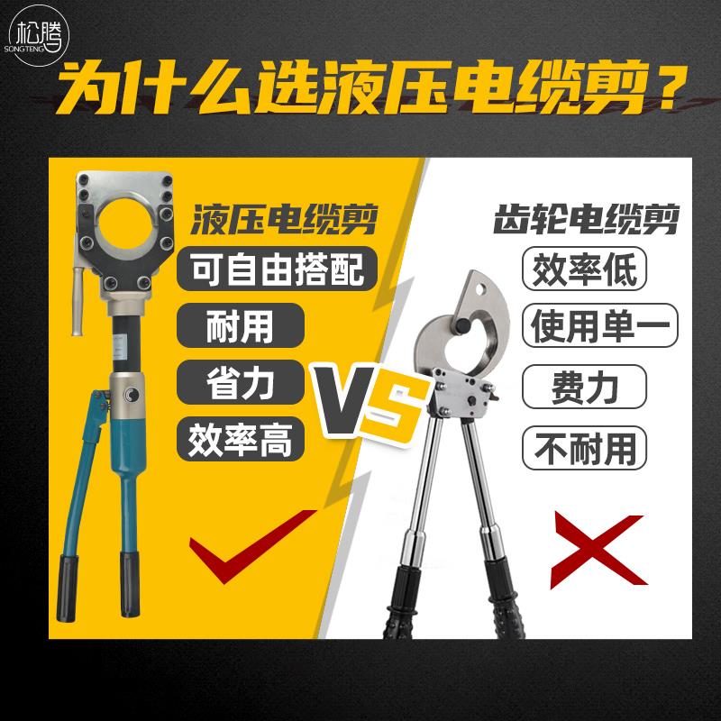 液压电缆剪铜芯电览断线缆钳电工专用工具线缆钢绞线电动电缆割刀