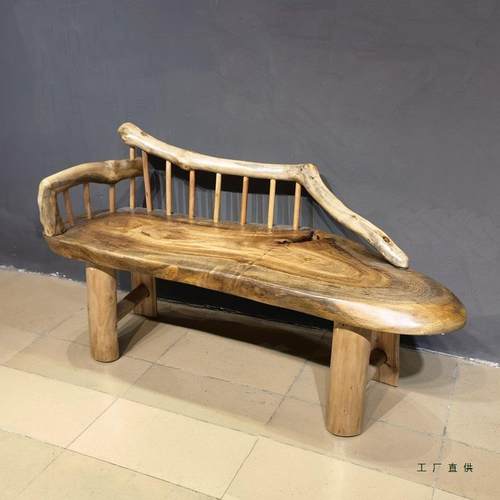 原木家田具香樟沙发民宿靠原EUN生态双人椅位椅木子园风泡茶桌主