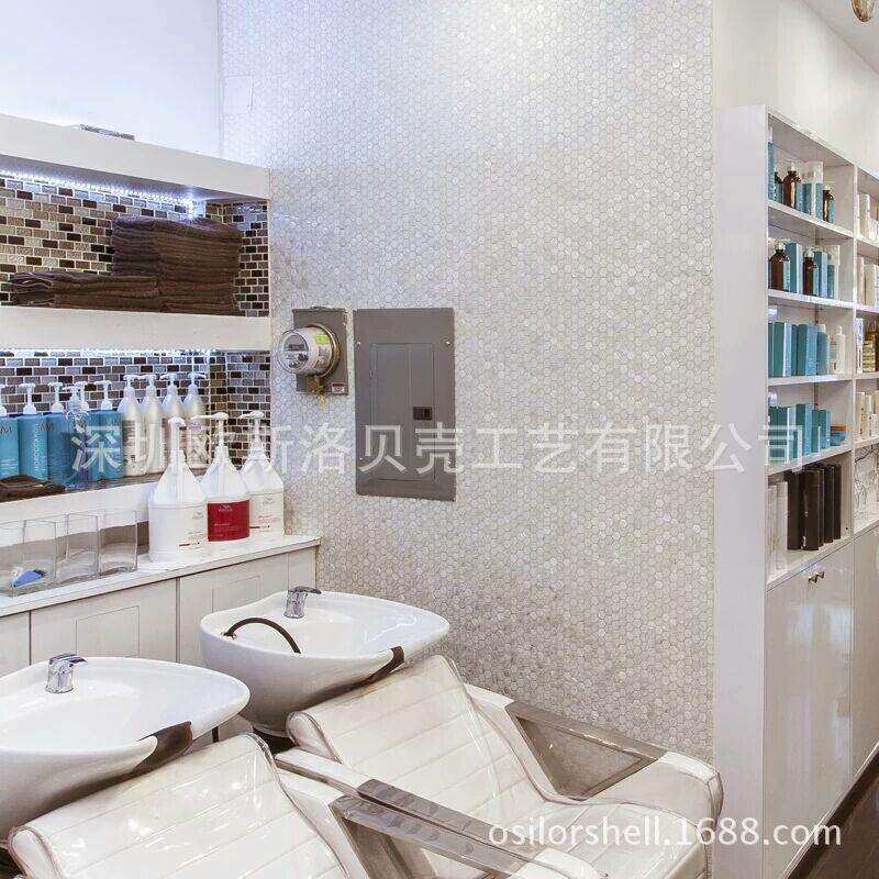 北欧欧式贝壳马赛克 六角形纯白色贝壳瓷砖 卫生间厨房墙面瓷砖