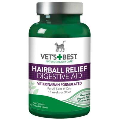 美国 Vet's Best绿十字 化毛去毛.减少掉毛●猫用天然猫草片 60片