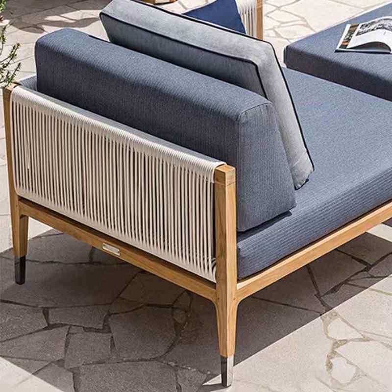 柚木发户外沙发墅庭院别藤编家具室外防腐木71204单露台人位藤椅