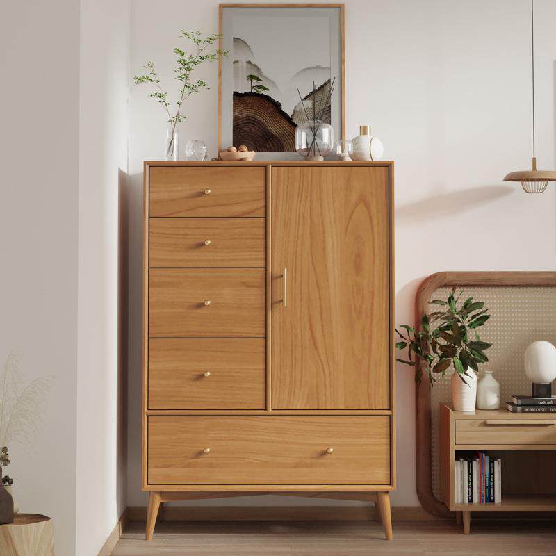 北欧家用实木衣柜小户型儿童收纳储物柜卧室多功能斗柜小型衣柜
