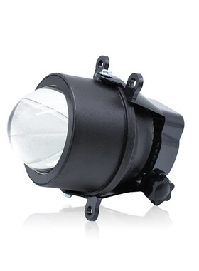 1D雾灯透镜LED3.0黑边三色LED雾灯透镜汽车灯泡改装蓝色玻璃镀膜