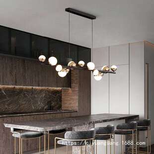 北欧轻奢魔豆客厅灯现代简约大气家用主灯卧室餐厅圆环分子吊灯