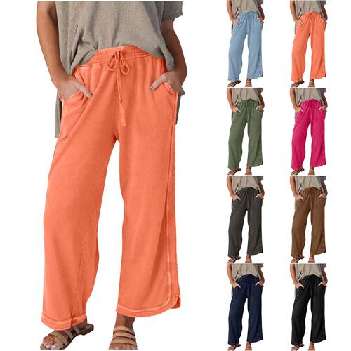 Women Casual Leg Pants Waist Drawstring Sweatpants Baggy