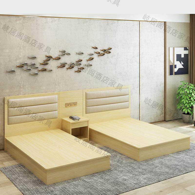宾馆床标间全套公寓单间专用床酒店家具1.2床民宿出租客房双人床