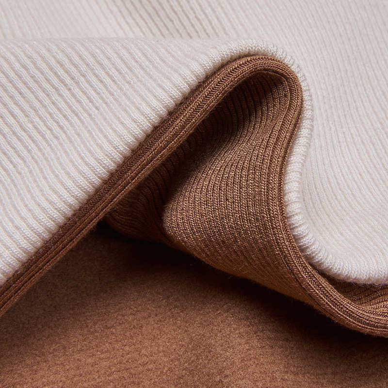 280G磨毛保暖弹力拉架2*2罗纹布 人棉针织坑条打底布料 螺纹面料