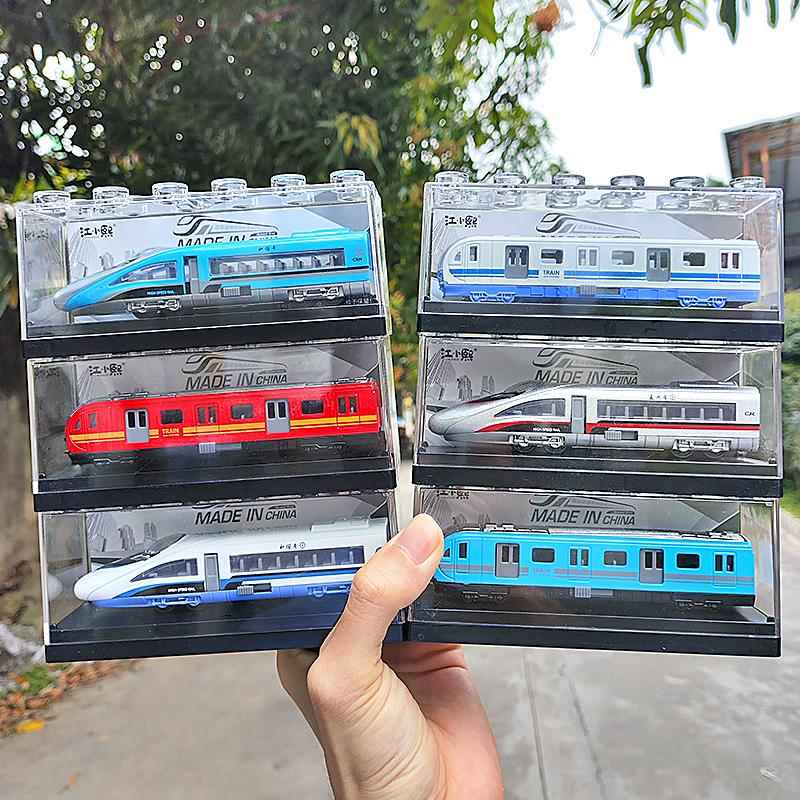 合金电动高铁和谐号仿真动车模型小火车复兴号地铁可开门儿童玩具