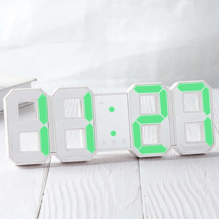 批发外贸LED多功能电子钟闹钟 数字计时钟 多色创意温度钟表座钟