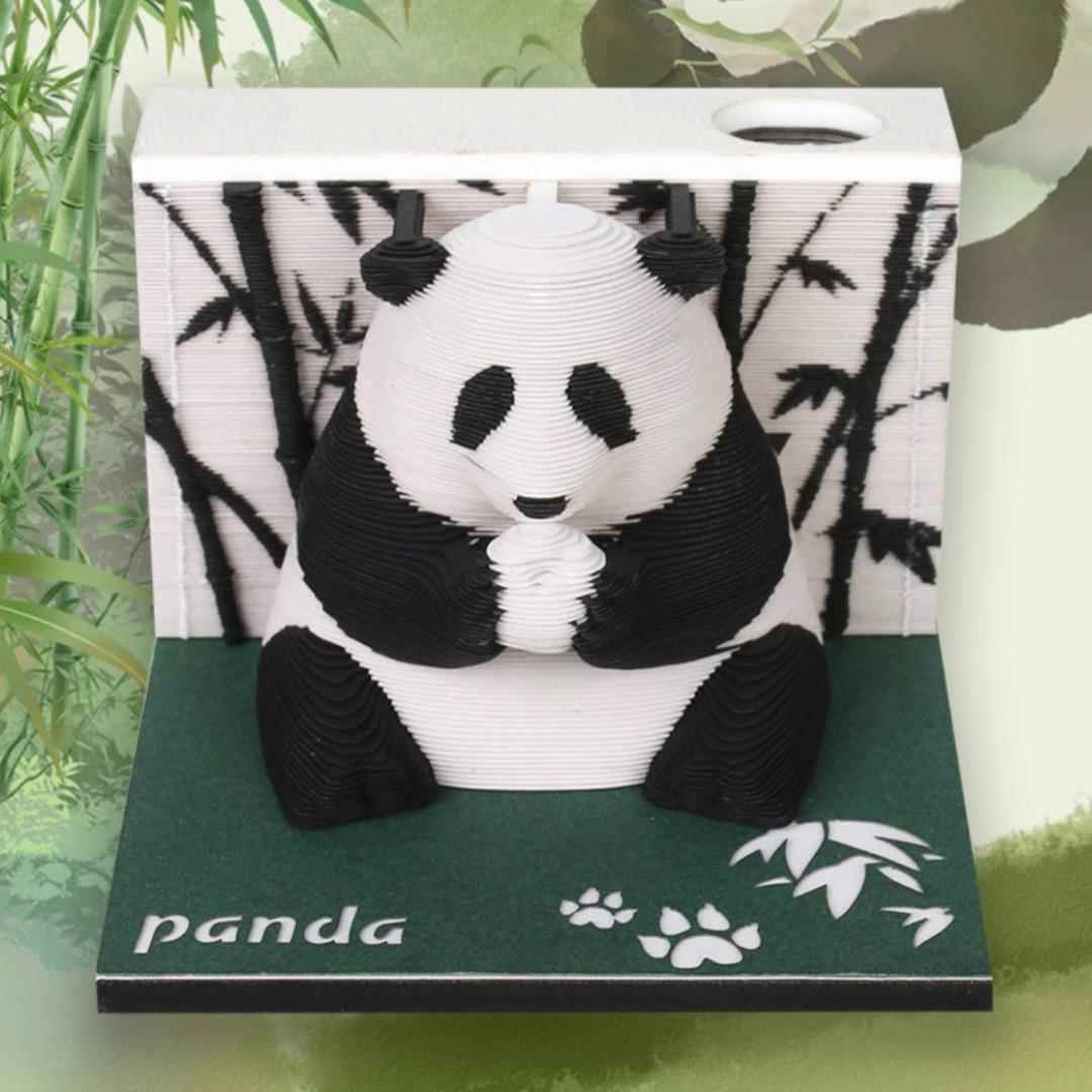 3D立体国宝大熊猫纸雕便签纸手撕创意桌面摆件创意生日礼物礼品