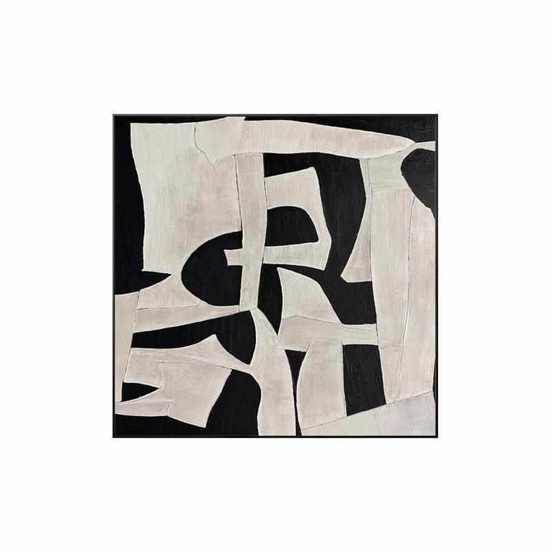 契机 北欧抽象艺术装饰画黑白灰工作室玄关挂画侘寂风几何色块画图片