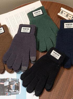 Wholesale Men's Winter Knit Gloves for Cycling - Thickened a