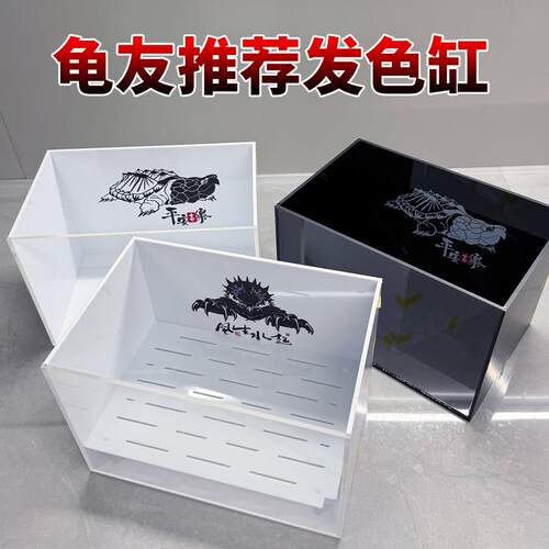 麝香龟墨蛋龟鱼缸黑白发色缸佛鳄龟专用饲养箱剃刀蛋龟巨头隔离盒