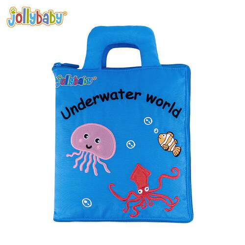 jollybaby土豪书蒙特梭利儿童早教布书安静布书新款海底公主